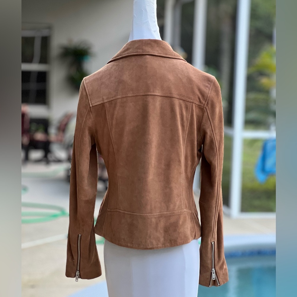 Women's Ugg Ronnie Suede Moto Jacket Size M Excellent - Never Worn New - Picture 10 of 14